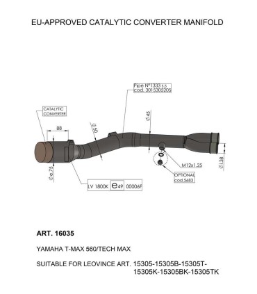 CAT CONV MANIFOLD YAMAHA
