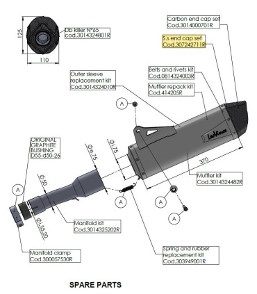 END CAP SET STAINLESS STEAL