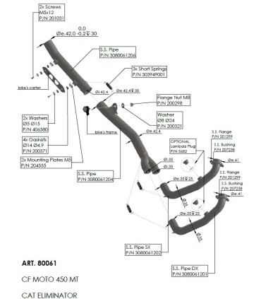 HEADER PIPES CF MOTO 450 MT