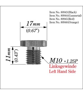 MIRROR PLUG BOLT GREY LEFT
