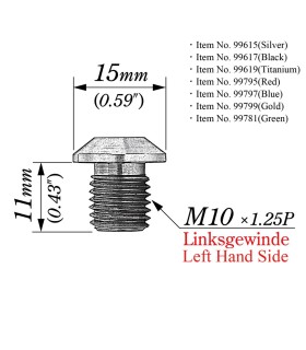 MIRROR PLUG BOLT BLACK LEFT
