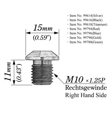MIRROR PLUG BOLT BLACK RIGHT