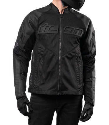 JKT MESH AF LTHR CE BK SM