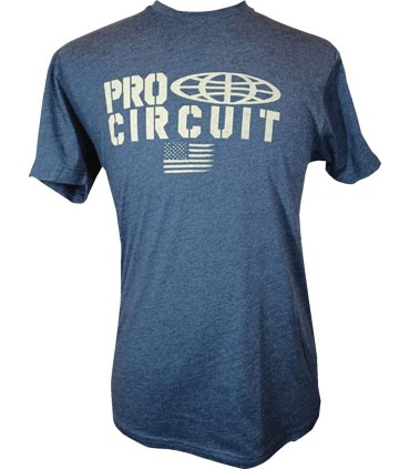 T-SHIRT PC LOGO FLAG HEATHERED