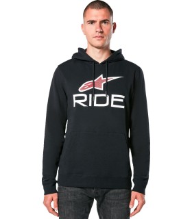 HOODIE RIDE 4.0 P/O BK/RD/WT L