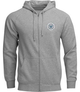HOODIE ZIP UP BADGE HTR GRAY S
