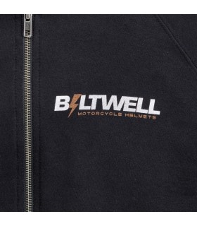 HOODIE BOLTS ZIP BLACK SM