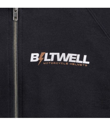 HOODIE BOLTS ZIP BLACK LG