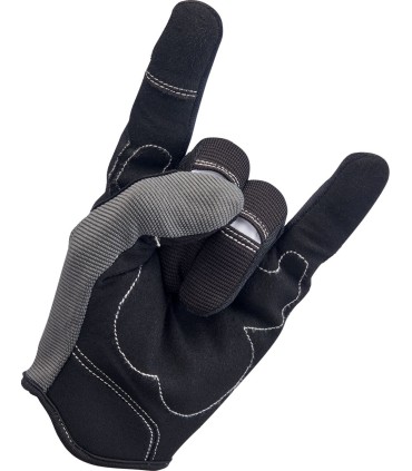 GLOVES MOTO GRY/BLK LG